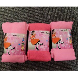Bundle of Girls' Winter / School Tights, Variety of Pinks, 6-8